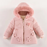 Load image into Gallery viewer, Kids Flower Jacket Fur Coat