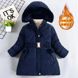 Load image into Gallery viewer, Girls Heart Pattern Winter Jacket