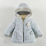 Load image into Gallery viewer, Kids Flower Jacket Fur Coat