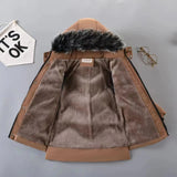 Load image into Gallery viewer, Kids Plush Fur Collar Hooded 