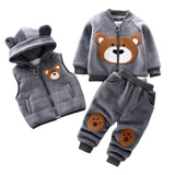 Load image into Gallery viewer, Warm Bear Sports Outfit with Jacket, Vest, and Pants (3 pcs) [6M-4Y]