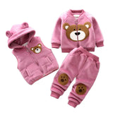 Load image into Gallery viewer, Warm Bear Sports Outfit with Jacket, Vest, and Pants (3 pcs) [6M-4Y]