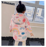 Load image into Gallery viewer, Girls Rainbow Hooded Parka Coat 