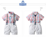 Load image into Gallery viewer, Little Gentleman&#39;s Complete Suit Romper with Belt and Suspenders Set (2 pcs) [0M-3Y]