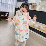 Load image into Gallery viewer, Girls Rainbow Hooded Parka Coat 