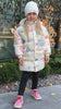 Girls Rainbow Hooded Parka Coat 