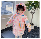 Load image into Gallery viewer, Girls Rainbow Hooded Parka Coat 